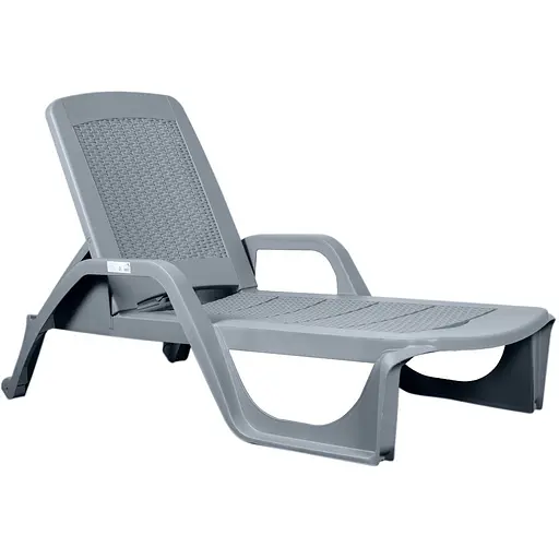 Шезлонг пластиковый Bica Nilo, светло-серый - фото 1