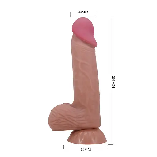Фалоімітатор Baile Sliding Skin Bendable 8.1'' 20.6 см коричневий - фото 9
