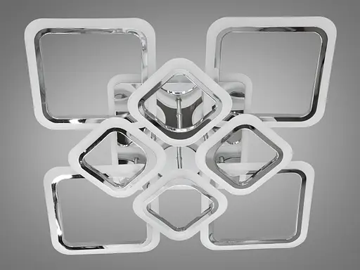 Современная LED люстра с подсветкой, димером, 115W, хром - фото 3