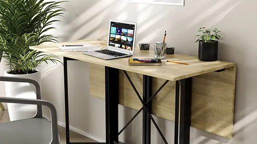 Стіл-книга трансформер Спайдер Ferrum-decor 750x1150x880 Чорний метал ДСП Дуб Сонома 16 мм (FRD-105091) - фото 6