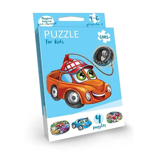 Дитячі розвиваючі пазли Puzzle For Kids PFK-05-12, 2 картинки Машинка
