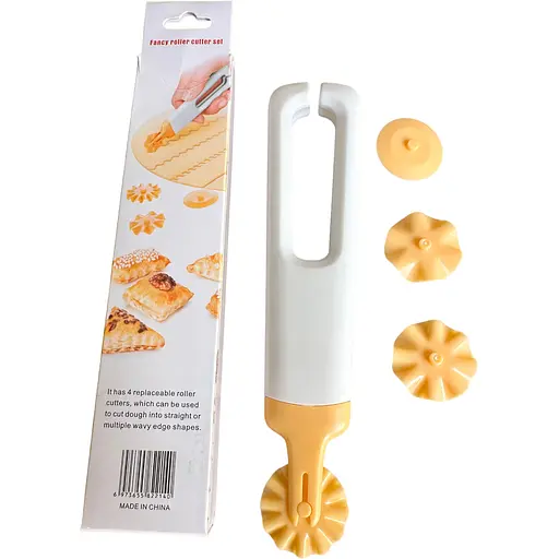 Ролик ніж для тіста зі змінними дисками коліщатками 15.5 см, A-plus Білий 85066 - фото 4