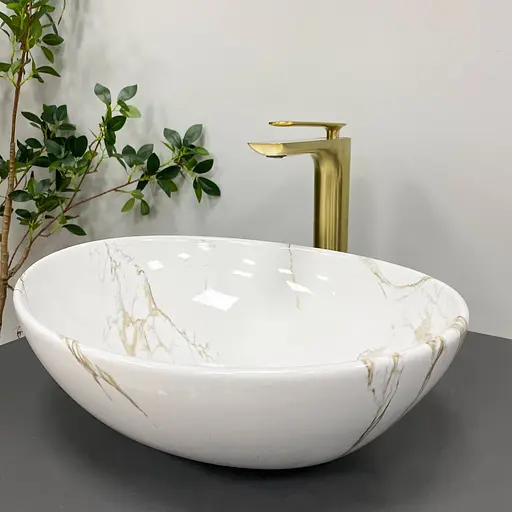 Умивальник VBI Parma stains glossy накладний VBI-011015, Мармур - фото 3