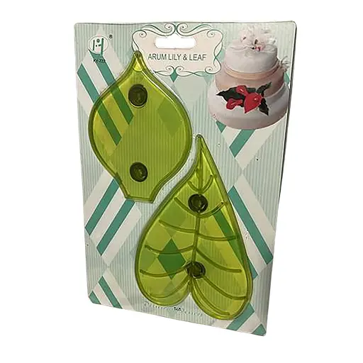 Кондитерська вирубка-плунжер для мастики «Пелюсток кали / лист лілії» Зелений 88318 - фото 2