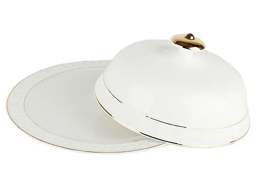 Блюдо порцелянове Interos Снігова королева для млинців з кришкою 25.4 см біле 609726-А - фото 4