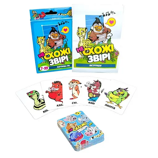Настільна карткова гра "Несхожі звірі" Strateg 30223 укр - фото 2
