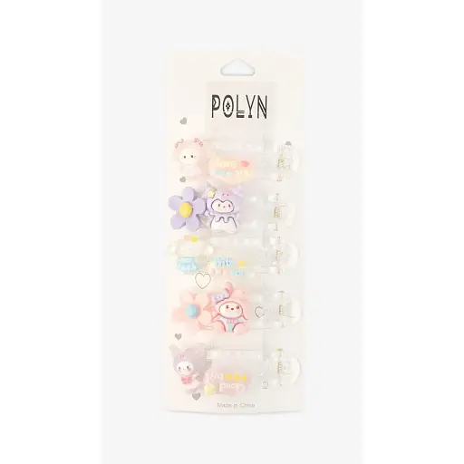 Заколки для девочки Polin 5 шт 4048A-17 Прозрачный - фото 1