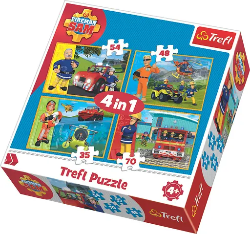 Пазлы - (4в1) - "Пожарный Сэм спешит на помощь" / "Пожарный Сэм" - фото 1