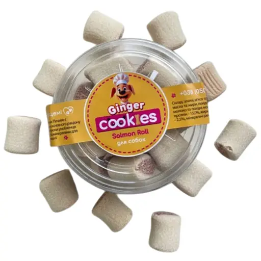 Лакомство для собак Печенье Ginger Cookies Salmon Roll 135 г  - фото 1
