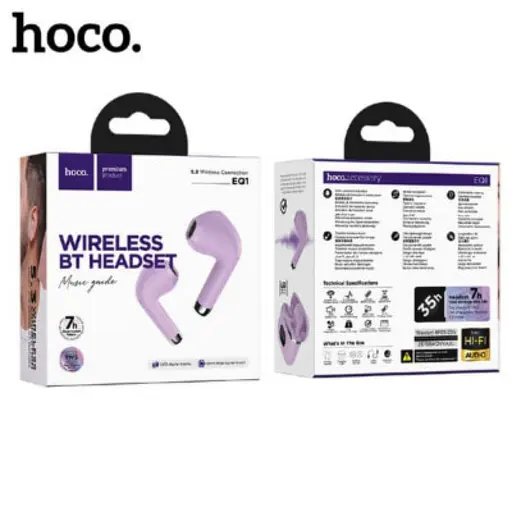 Бездротові навушники HOCO EQ1 Music guide true wireless BT headset Purple - фото 4