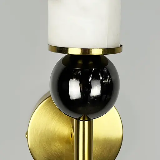 Бра із мармуровим плафоном та овою кулькою у латунному корпусі 37 см Line F Арт. WSR2-130*350 - фото 8