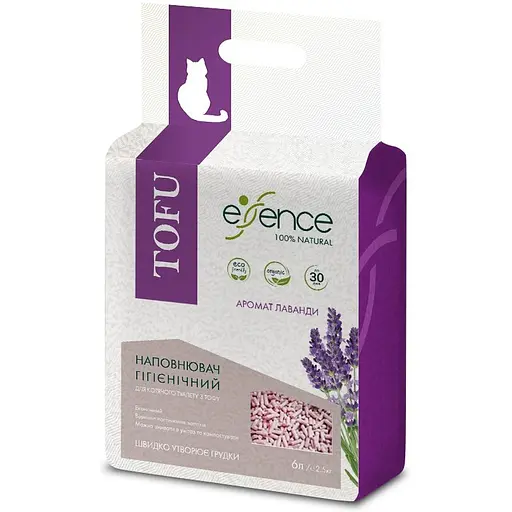 Наполнитель для кошачьего туалета Essence из тофа с ароматом лаванды 6 л - фото 1