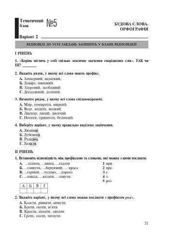 Українська мова. Тематичний тестовий зошит. 5 клас (до підручника Глазової О.П.) - фото 4