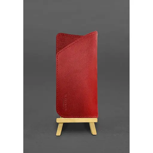 Кожаный чехол для очков BlankNote Краст Красный  - фото 4