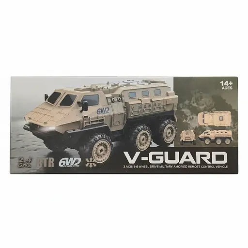 Радіокерований військовий позашляховик 9510 E-02, 6WD, акумулятор 7.4V, пульт 2.4GHz, з підсвіткою, Жовтий - фото 2