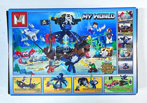 Конструктор 4 в 1 My World MG832B Minecraft игровой набор Гигантский кальмар Giant Squid 132 детали - фото 5