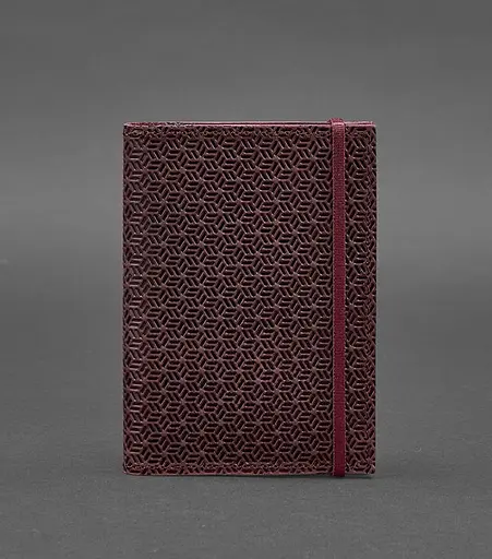 Шкіряна обкладинка для паспорта 2.0 бордова Карбон - фото 1