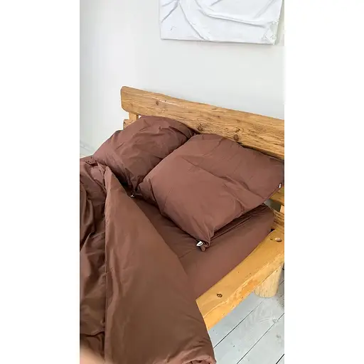 Комплект постельного белья Двуспальный #Brownie шоколад - фото 5