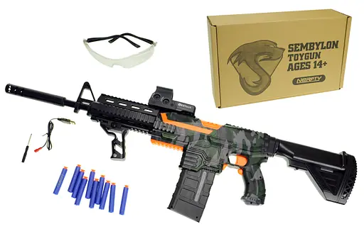 Автомат на поролоновых патронах, 44x26x13 см, SBL-03A