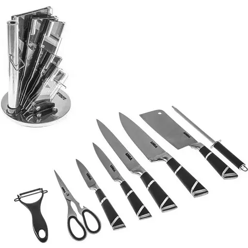 Набір ножів із підставкою 9 предметів Black (NS27SETKN) - фото 4