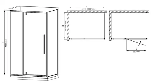 Душевая кабина без поддона Mixxus Premium Bevel SC01-120x80x195-TR хром прозрачное стекло 6 мм MI6871, Универсальная, прозрачная, хром - фото 3