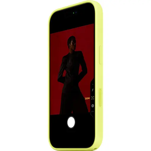 Чехол Silicone Case with Button, Animation & MagSafe для Apple iPhone 17 Pro Neon Yellow AAA (153240) - фото 4