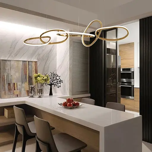 Эффектная удлиненная латунная люстра в корпусе 120х30 см Ст. AA242/5 Titanium | Line F - фото 4