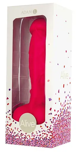 Фалоімітатор Alive Adam Pink L, двошаровий, силікон + Silexpan, діаметр 4 см - фото 2