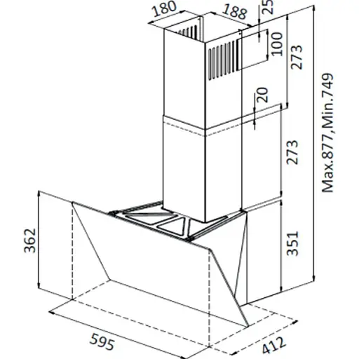 Вытяжка наклонная Ardesto FCH-F1300BLG [142619] - фото 11