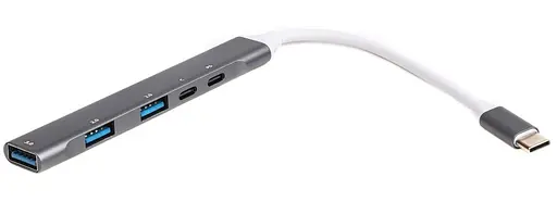 USB-Хаб Maxxter USB 3.0 HU3C-4P1PD-01 (HU3C-4P1PD-01) - фото 1