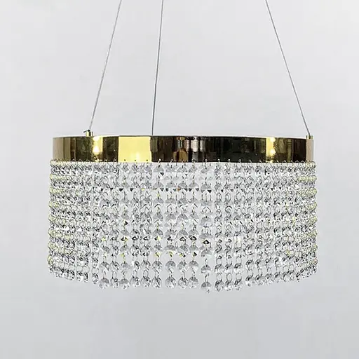 Неймовірна кришталева люстра з золотим обводком h25 Line.F Діаметр 30см - фото 4