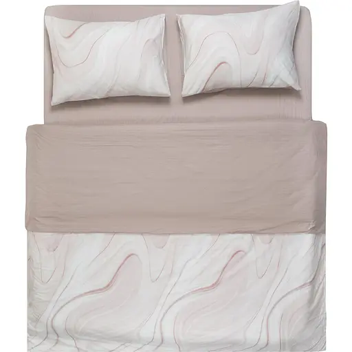 Набір постільної білизни 2,0сп Ardesto Gloria, 200х220см, 100% бавовна, сатин, мармур, бежевий (ART2022BM) - фото 1