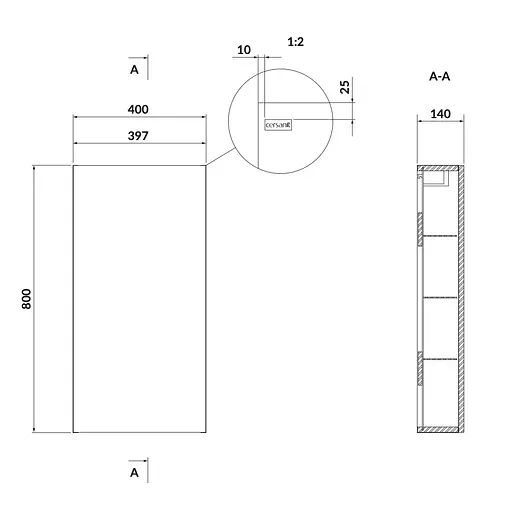 Шафка навісна Cersanit Larga 40 блакитна S932-002 - фото 4