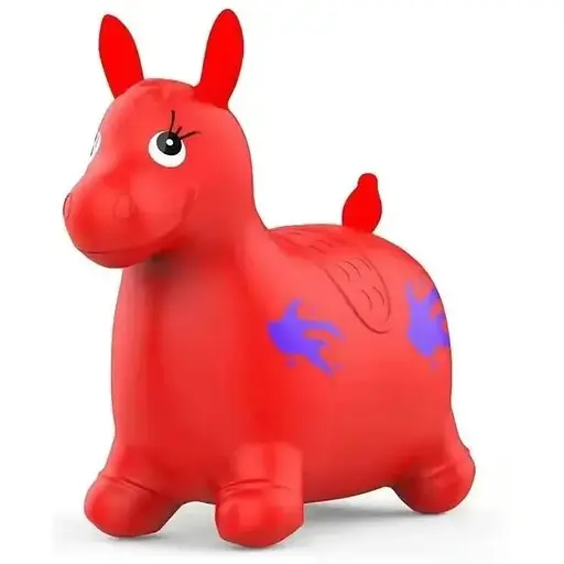 Дитячий гумовий стрибун Metr+ Ослик MS 4163 Іграшка стрибунок для дітей від 12 місяців Червоний - фото 1