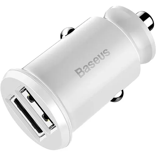 Автомобильное зарядное устройство Baseus С8-K Grain Mini Smart Car Charger 3.1A 2хUSB White (651162372)