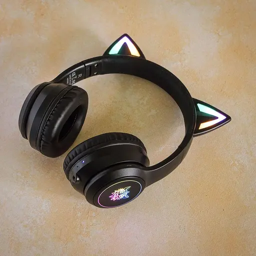 Навушники Onikuma B90 Bluetooth Gaming CAT with LED чорні - фото 2