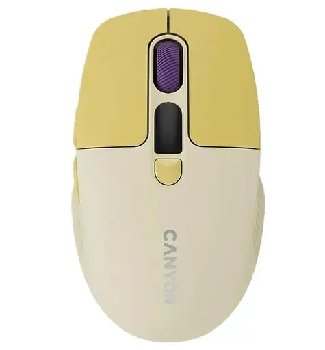 Миша Canyon MW-26 LCD Silent Dual Mode Wireless Yellow (CNS-CMSW26Y) - фото 1