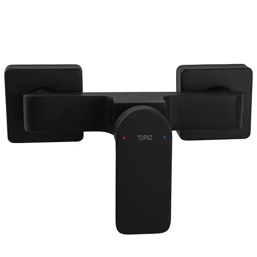 Змішувач для душа TOPAZ SARDINIA чорний матовий латунний з лійкою та шлангом для ванної кімнати - фото 2