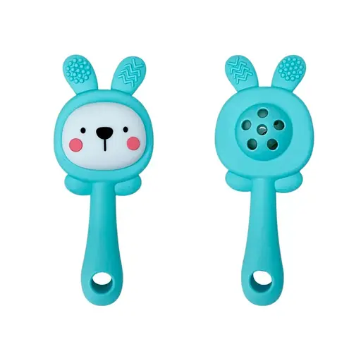 Силіконовий прорізувач-брязкальце "Зайка" Mega Zayka MGZ-0427(Turquoise) - фото 1