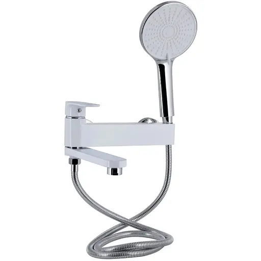 Змішувач для ванни Qtap Jay, Chrome/White (k35) з душовим гарнітуром QTJAY260CRW45554 - фото 1