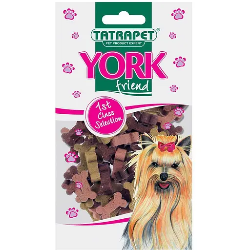 Ласощі для собак TatraPet York снекі-мікс з кісточок, курка, яловичина, бекон 90 г 