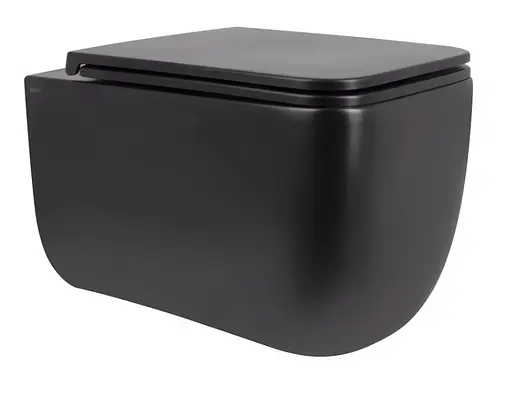 Унитаз подвесной Qtap Gemini Ultra Quiet, с сиденьем Slim Duroplast/Soft-close/Quick Release QT2533076EUQMB - фото 1