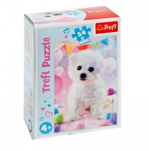 Набор Пазлы - (54 элм. Мини) - Белый щенок "Симпатичные животные" - фото 1