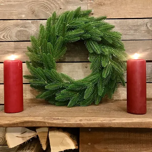 Венок хвойный Hvoya Classic литой светло-зеленый 40 см - фото 4