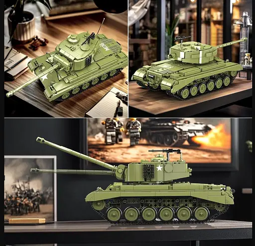 Конструктор танк М26  на радіокеруванні Mould King   Pershing Tank Technik військова техніка для дорослих та дітей 1054 деталі - фото 5