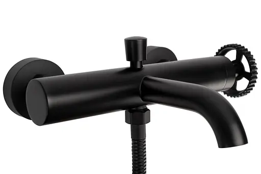 Смеситель для ванны и душа Vertigo black mat REA-B9669 Черный матовый - фото 2