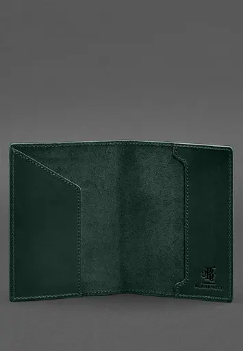 Кожаная обложка для военного билета 7.3 зеленая Crazy Horse - фото 8