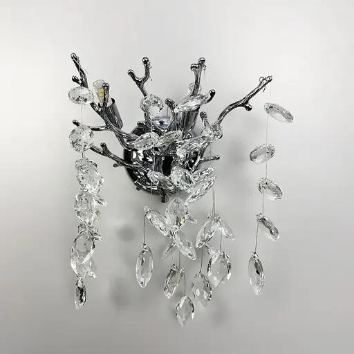 Вишукане срібне бра DIAMINA з кришталевим камінням Арт. W33007/2 S CH Line F - фото 2