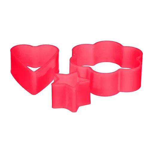 Набір пластикових форм для тортів, оформлення страв, викладки гарніру, салату (3 штуки в комплекті), Kitchette Червоний 84661 - фото 2