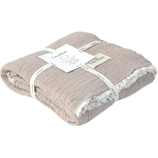 Покривало Lotus Home Larna muslin 200х220 см бежеве (svt-2000022344296)